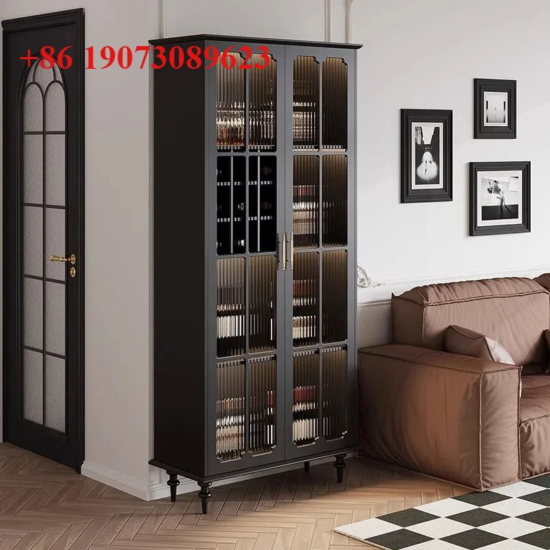 

Room Liquor Shelves Portable Bar High End Furniture Elegant Vintage Wine Stands Open Cabinets Vitrine Refrigerator Decoration