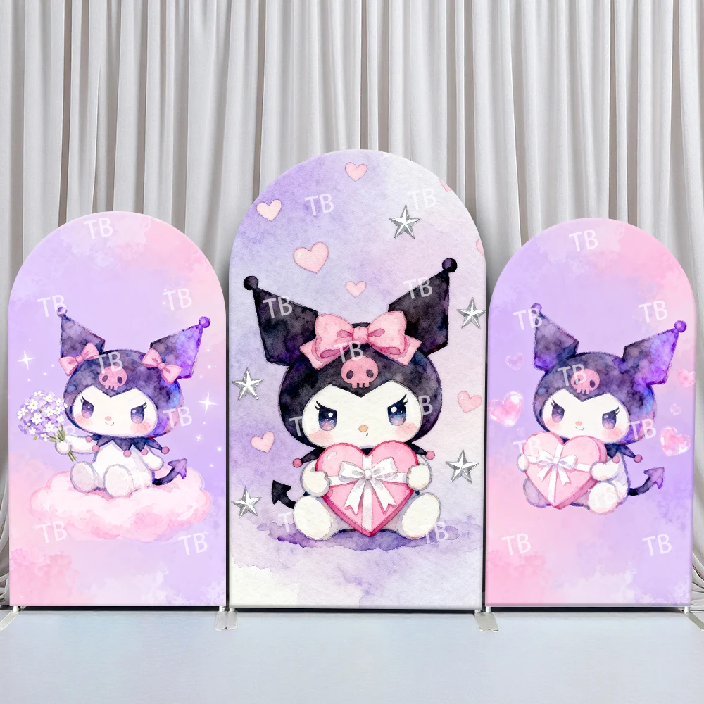 

Sanrio Kuromi Heart Gift Style Arch Backdrop Cover Romantic Festive Scene For Kids Birthday Baby Shower Photo Booth Background