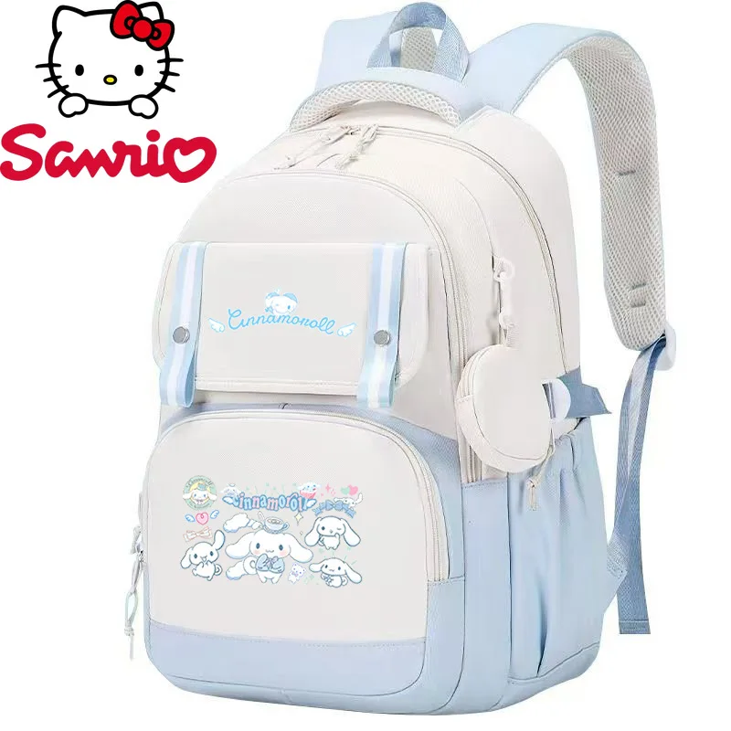 Sanrio Cinnamoroll New Backpack Cute Student School Bag Large Capacity Leisure Girls Outdoor Travel Handbag Shoulder Tote Bags