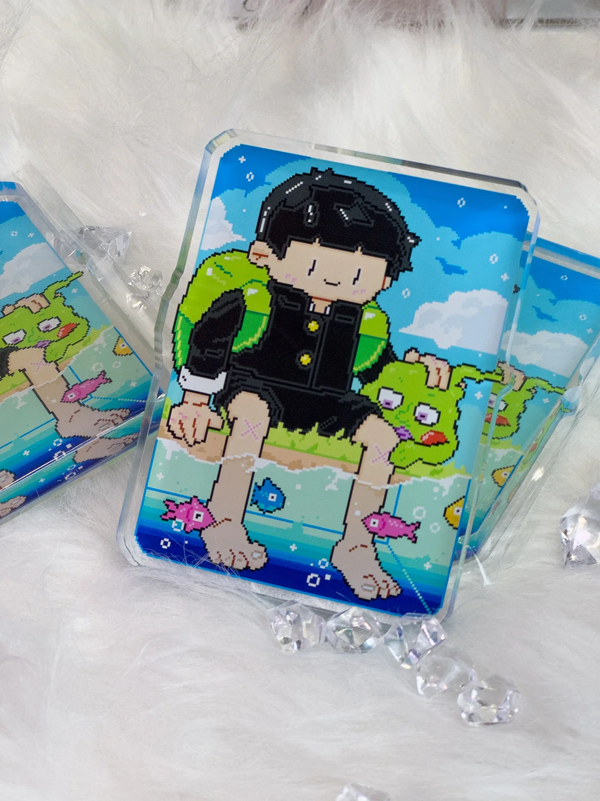 Anime Mob Psycho 100 Kageyama Shigeo Dimple Adventure Time Cosplay Acrylic Brick Cartoon Stuck Bricks Ornament Xmas Gift