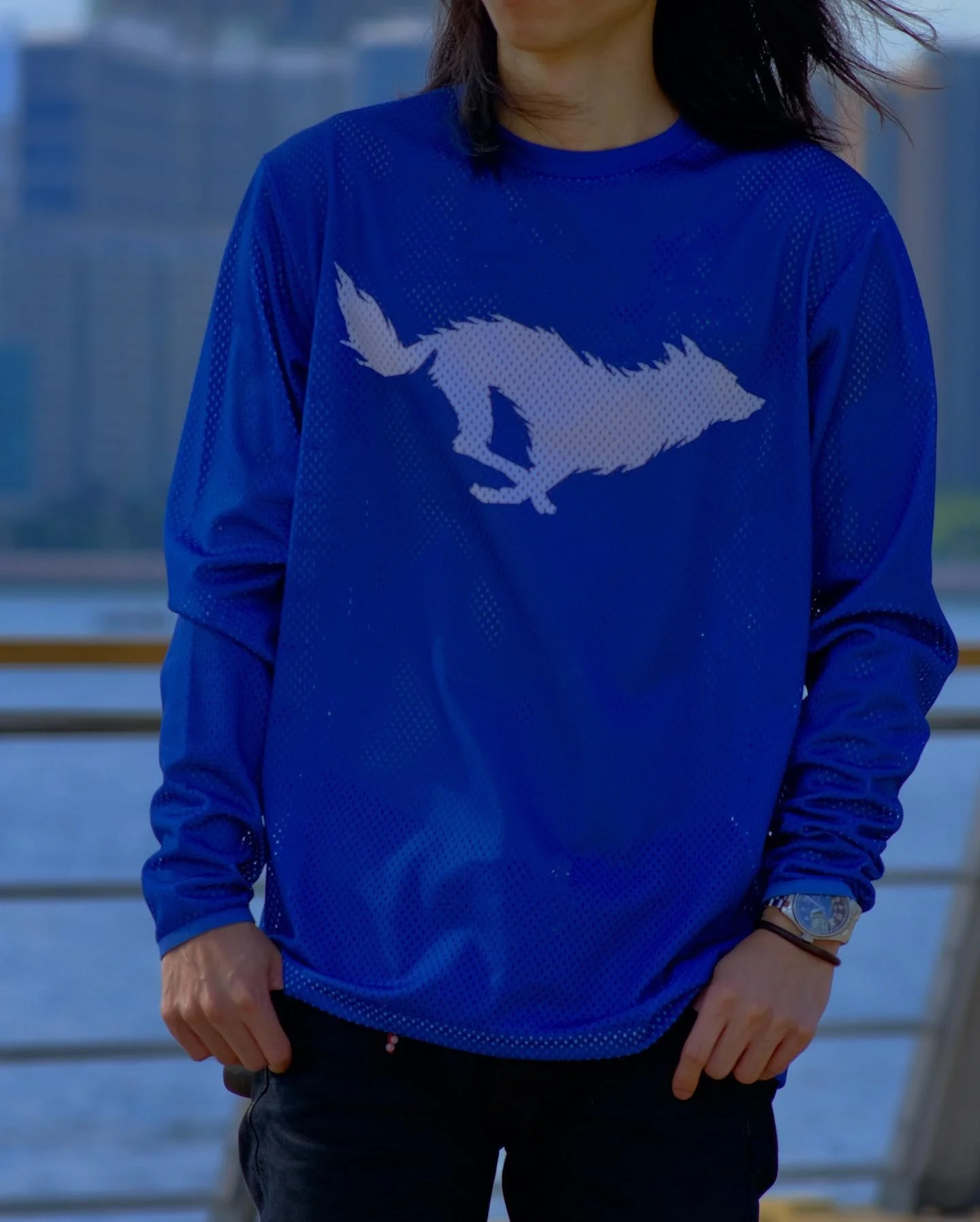 2026 New Men Long Sleeve Wolf Logo Training Top Pre Match Warm-up, Daily Training, Leisure Travel Long Sleeved Training Clothes