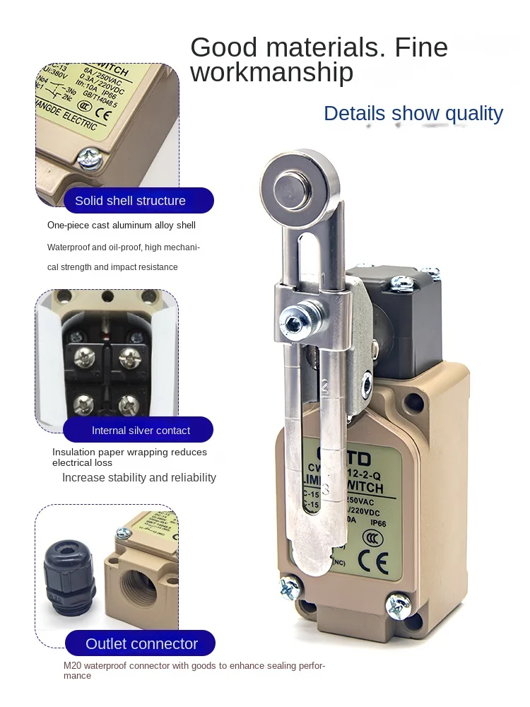 Travel switch limit micro CWLCA12-2-Q Reset wheel CWLNJ waterproof oil resistant CWLD