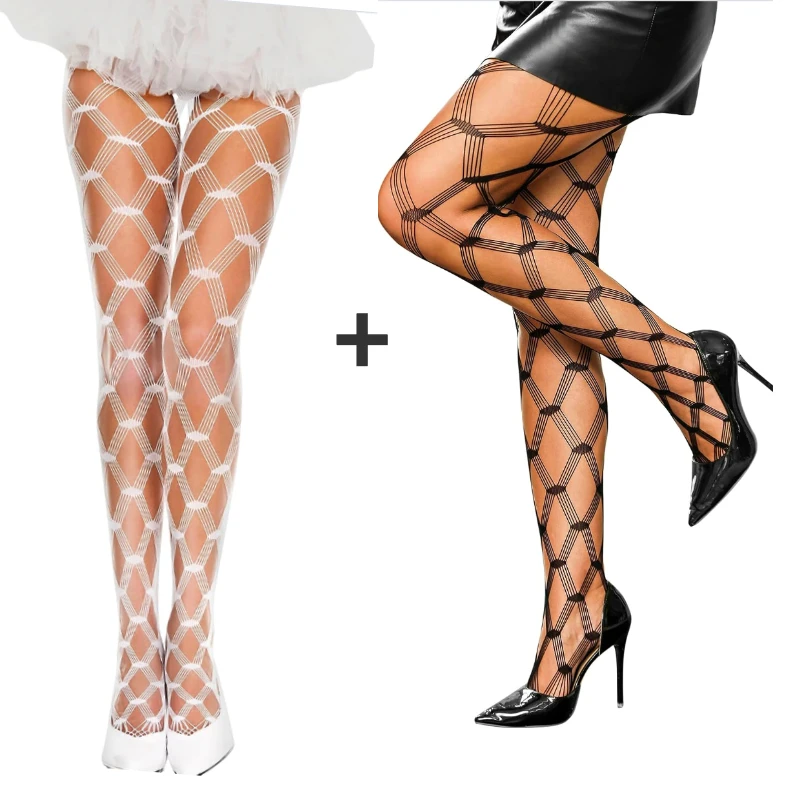 2Pcs Nightclub Tights Women\'s Pantyhose Transparent Breathable Leggings Fishnet Underwear Sexy Sheer Tights Dropshipping