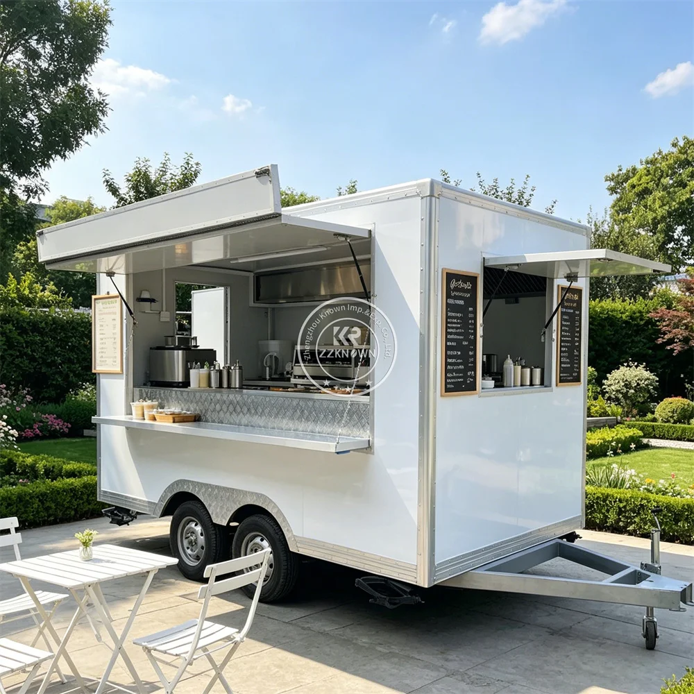 

High Quality Food Truck Fully Equipped Mobile Kitchen Mobile Snack Hot Dog Burger Food Trailer With Stainless Kitchen