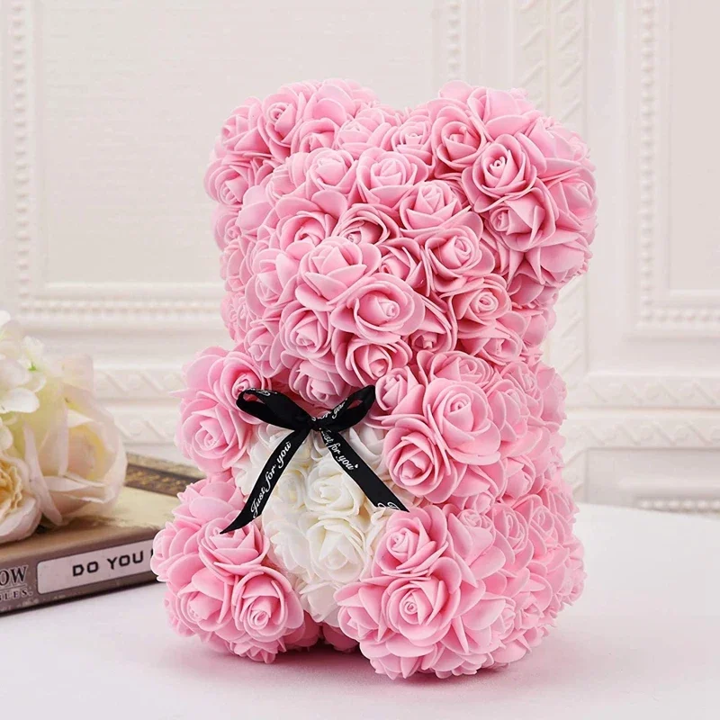 50/100/200Pcs Teddy Bear of Roses 3cm PE Foam Rose Head Artificial Flower Home Decorative Wreath Wedding Valentines Day DIY Gift