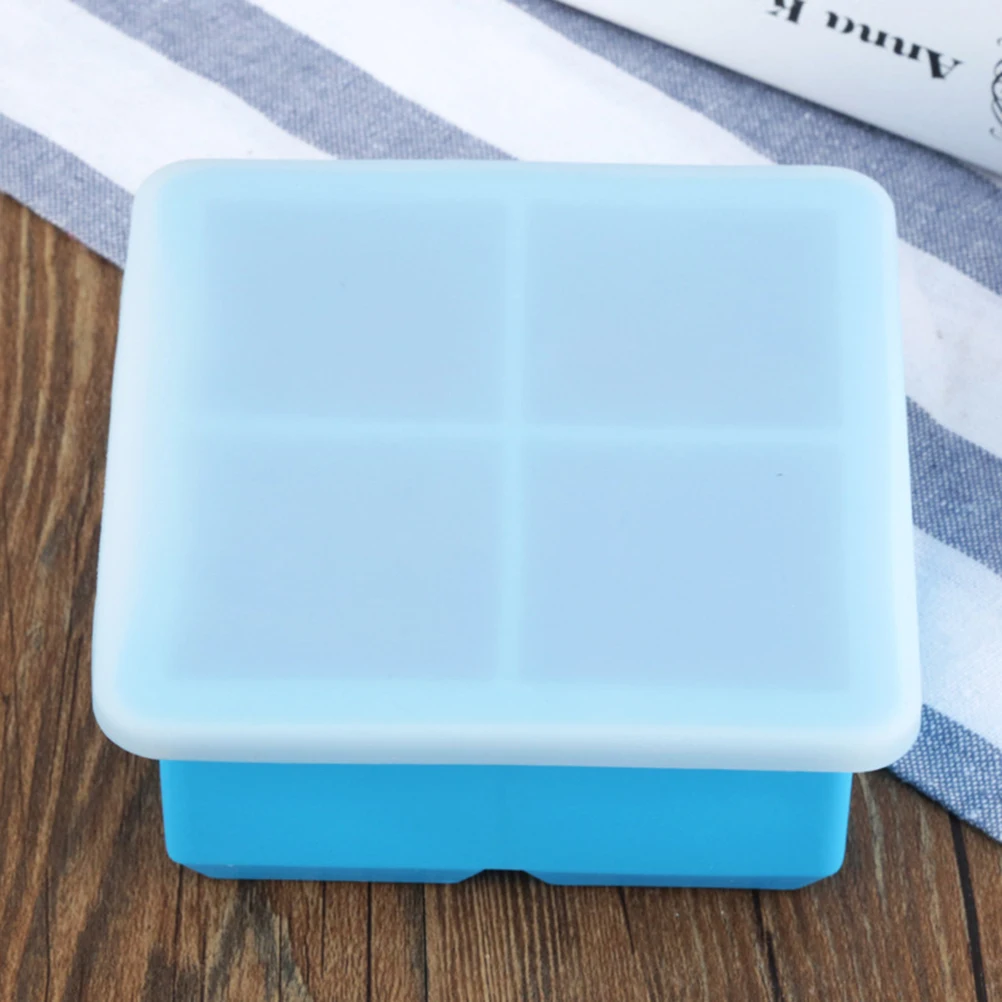 

2pcs Ice Cube Tray with Lid Reusable Silicone Molds for Freezer Flexible Food Grade Material Odorless Kitchen Bar Tools