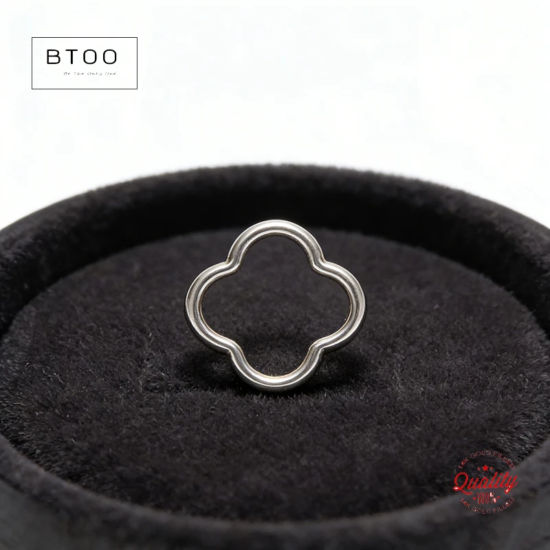 Sterling Silver Flower Connectors Pendants Clover Connectors for 925 Sterling Silver Jewelry Supplies Clover Jump Ring