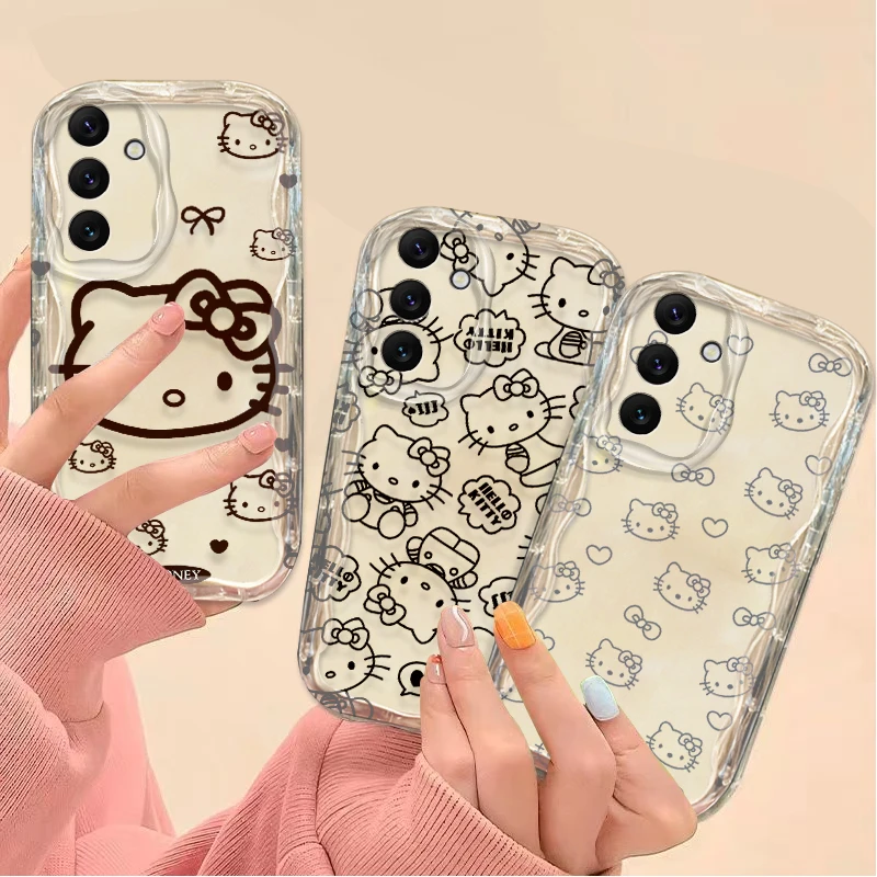 الكرتون مرحبا كيتي الحال بالنسبة لسامسونج غالاكسي A16 A06 A55 A35 A25 A15 A05 A05S A54 A34 A24 A14 A73 A53 A33 A23 A13 A52 A32 A22