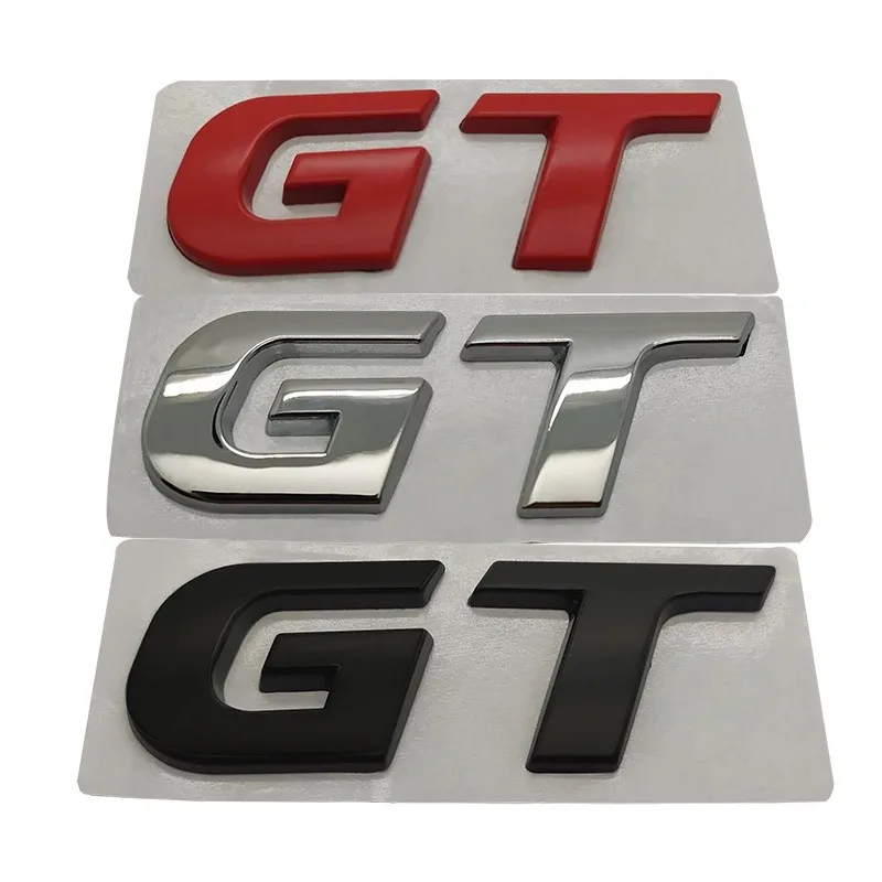 

Car Styling 3D Metal GT Logo Badge Emblem Sticker For KIA Peugeot Hyundai VW Ford Accessories
