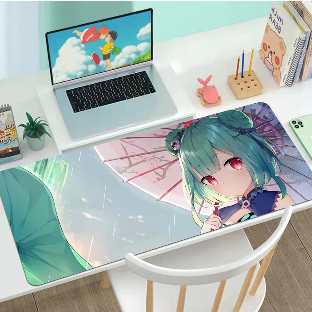 

Uruha Rushia Hololive Girl Locking Edge Mouse Pad PC Game Computer Gaming XL Large Gamer Keyboard PC Desk Mat Tablet Mouse Pad