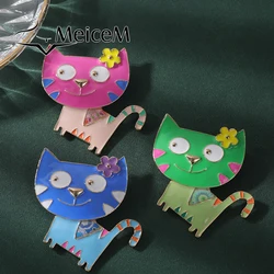 Meicem Smile Cat Brooch Pin Jewelry Trend Funny Cartoon Lapel Pin Anamel Pet Designer Enamel Brooches Pins for Women Girls 2024