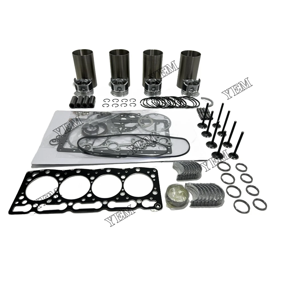 New V1505 Overhaul Rebuild Kit For Kubota Full Gasket Set Kit+ Piston + Piston Rings+ Cylinder Liner Engin Parts