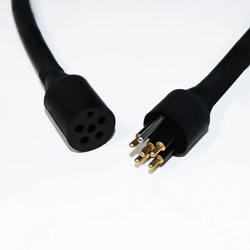 YingDiGe High-current Deep Sea Waterproof Underwater Connector 6 Pin Male Cable IP68 Standard Brass Gold Plating Titanium Alloy