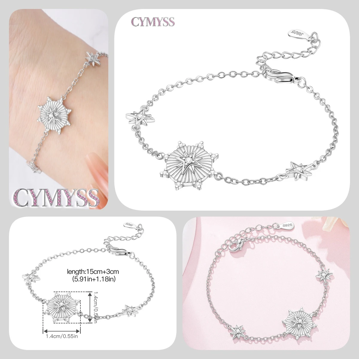Zierliches Tennisarmband aus 925er Sterlingsilber mit Schmetterlingsanhänger und eingelegtem Zirkonia, edler Schmuck für Frauen, Hochzeits- und Geburtstagsgeschenk – Detail 29