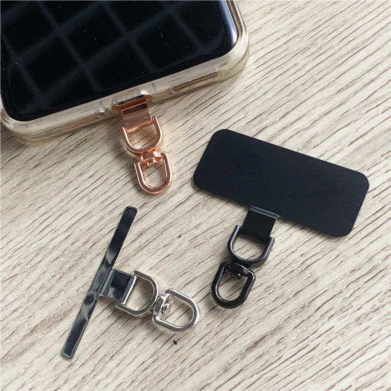 2/1PCS 360°Rotation Metal Phone Lanyard Clip Patch 0.3mm Ultra-thin Phone Case Rope Connect Pad Cellphone Anti-loss Hanging Card