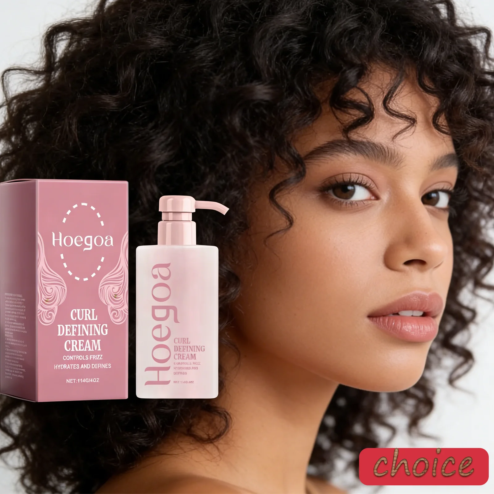 Hoegoa 100g Curling & Shaping Cream Voluminous Moisturizing Natural Luster Bangs Curls Care Hair Styling Product