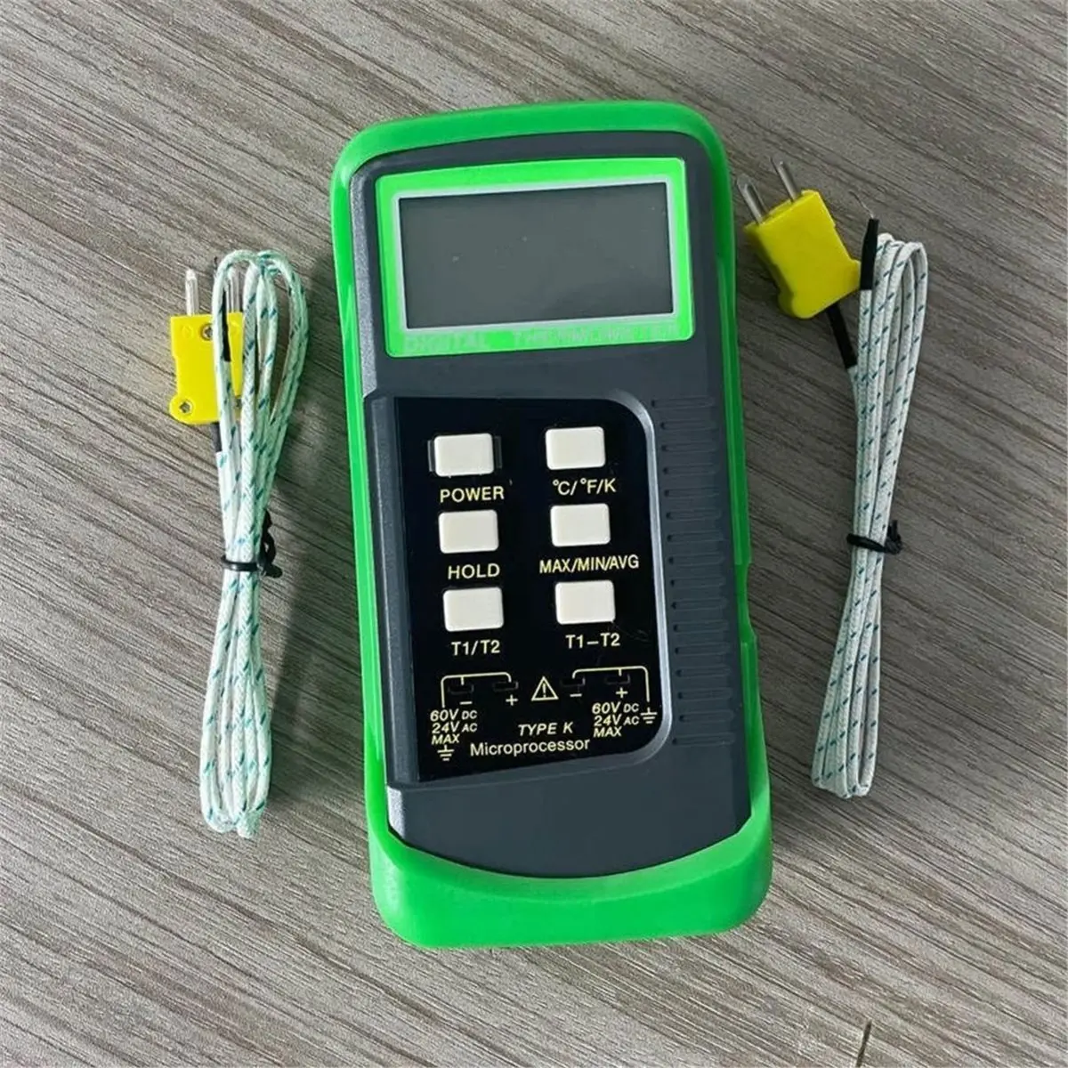 K-Type Thermometer for Contact Industrial Temperature Measuring Instrument Wide Range -50C to 1370C Dual Channel Test