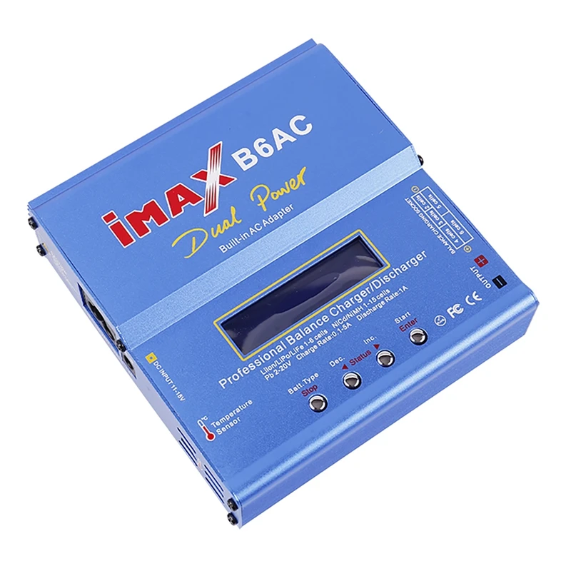 For IMAX B6AC 80W RC Balance Charger+XT60 Cable Digital Li-Ion Life Nimh Nicd PB Lipo Battery Discharger EU Plug Durable