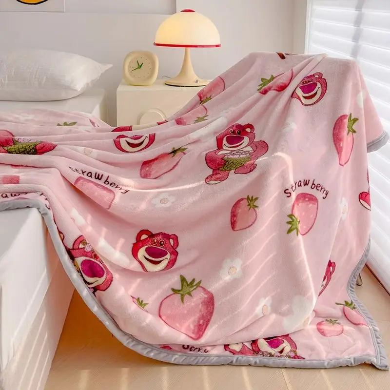 남성과 여성을위한 귀여운 디즈니 카와이 스티치 새로운 홈 부드럽고 가벼운 패션 만화 인쇄 패턴 자동차 사무실 따뜻한 담요