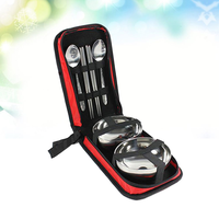 7PCS/Set Stainless Steel Tableware Travel Outdoor Picnic Portable Double-Layer Thermal Insulation Tableware Set(Random Color)