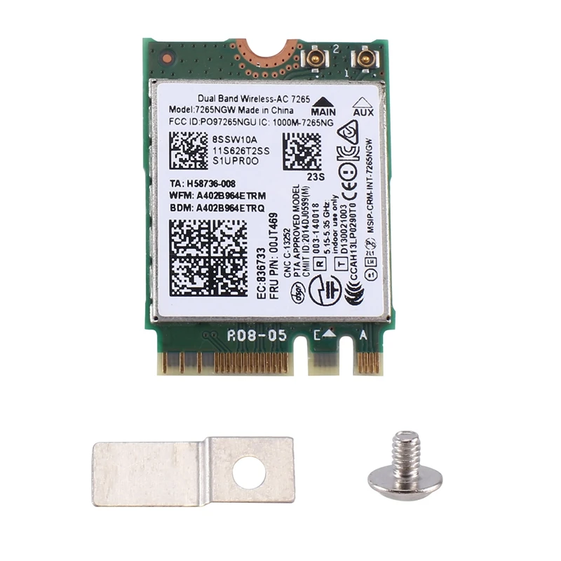 

1 PCS AC7265 7265NGW Wifi Card FRU00JT469 802.11AC NGFF BT4.0 Replacement Parts For Lenovo Thinkpad E550 E455 E555 Series