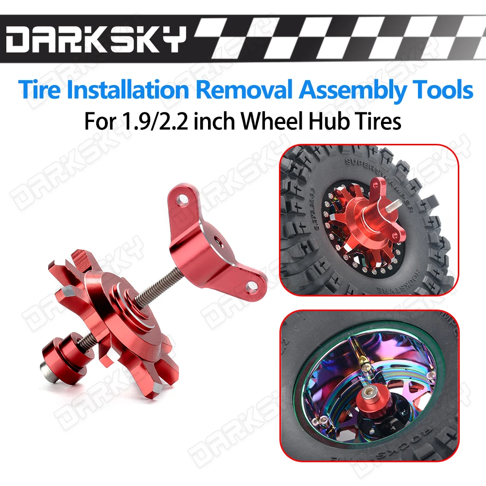 Darksky 1,9 Zoll 2,2 Zoll Metall Radnabe Reifen Montage Demontage Hilfswerkzeuge für 1/8 1/10 RC Modellauto Rock Crawler