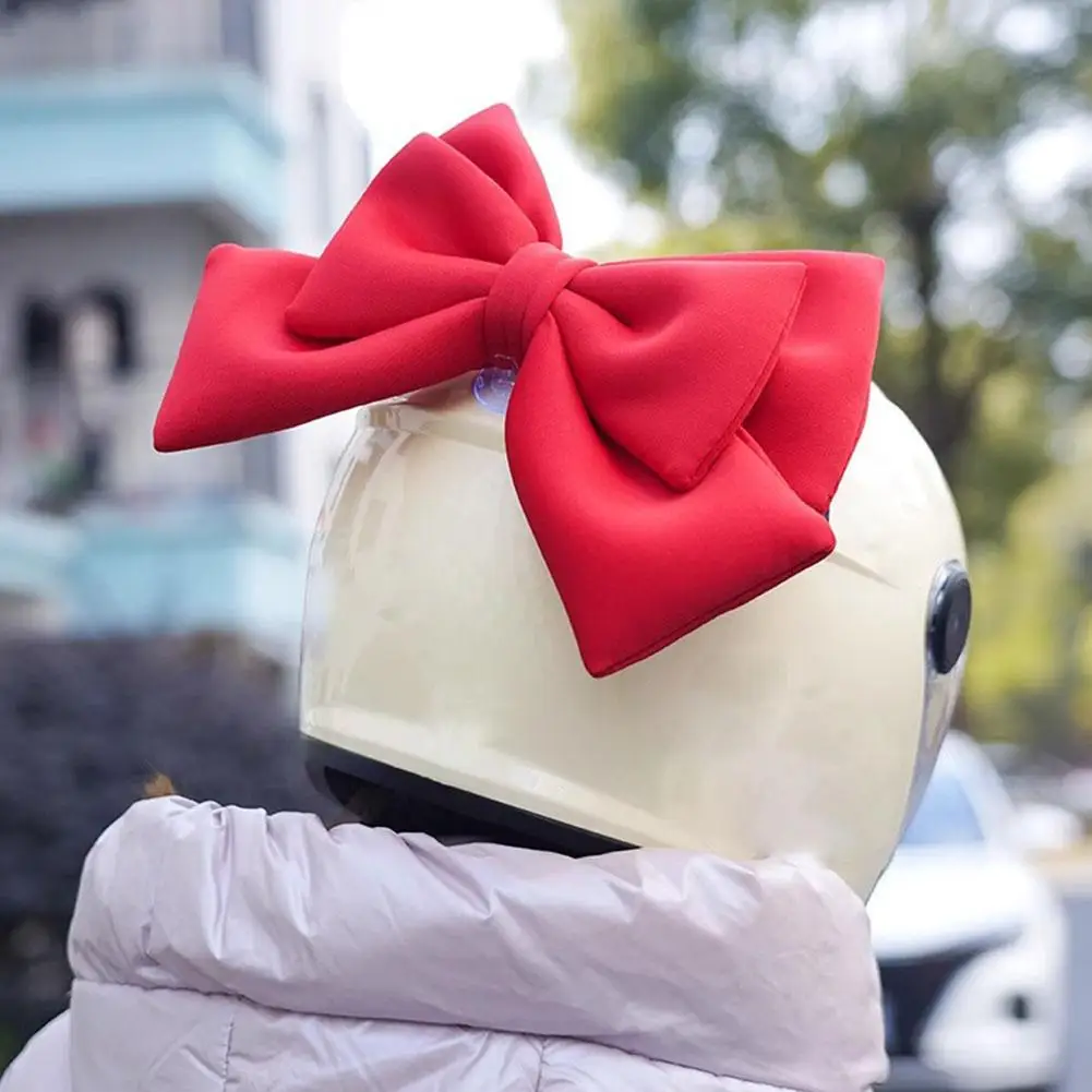 

Motorcycle Helmet Bow Decoration Electric Bike Helmet Car Body Decoration Accessories Bowknot Suction Cup Type For Girl Wom B1Q4