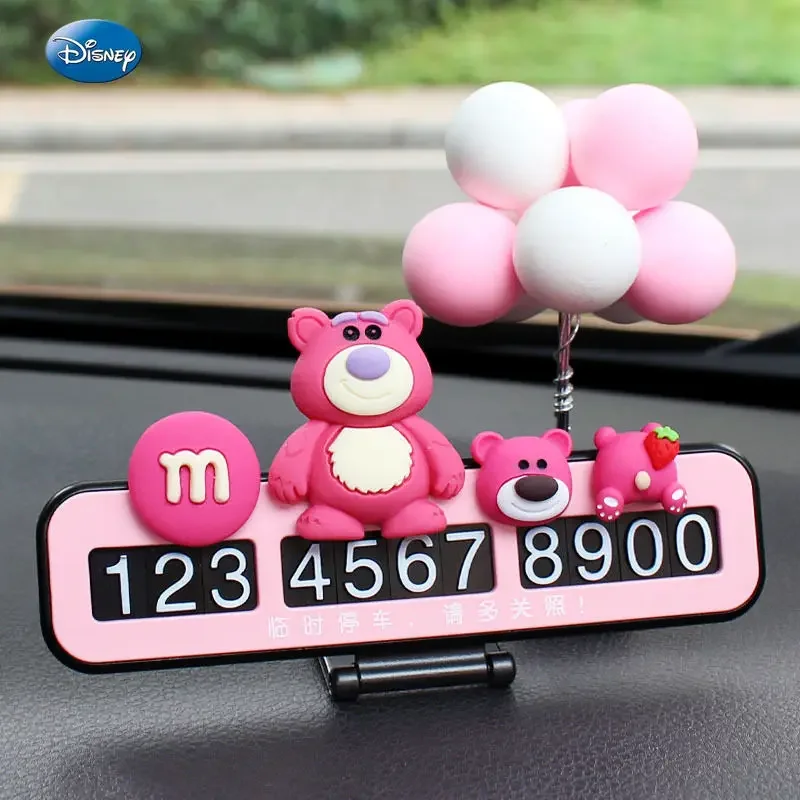 

Disney Strawberry Bear car parking number plate temporary parking mobile phone plate mobile phone card decoration