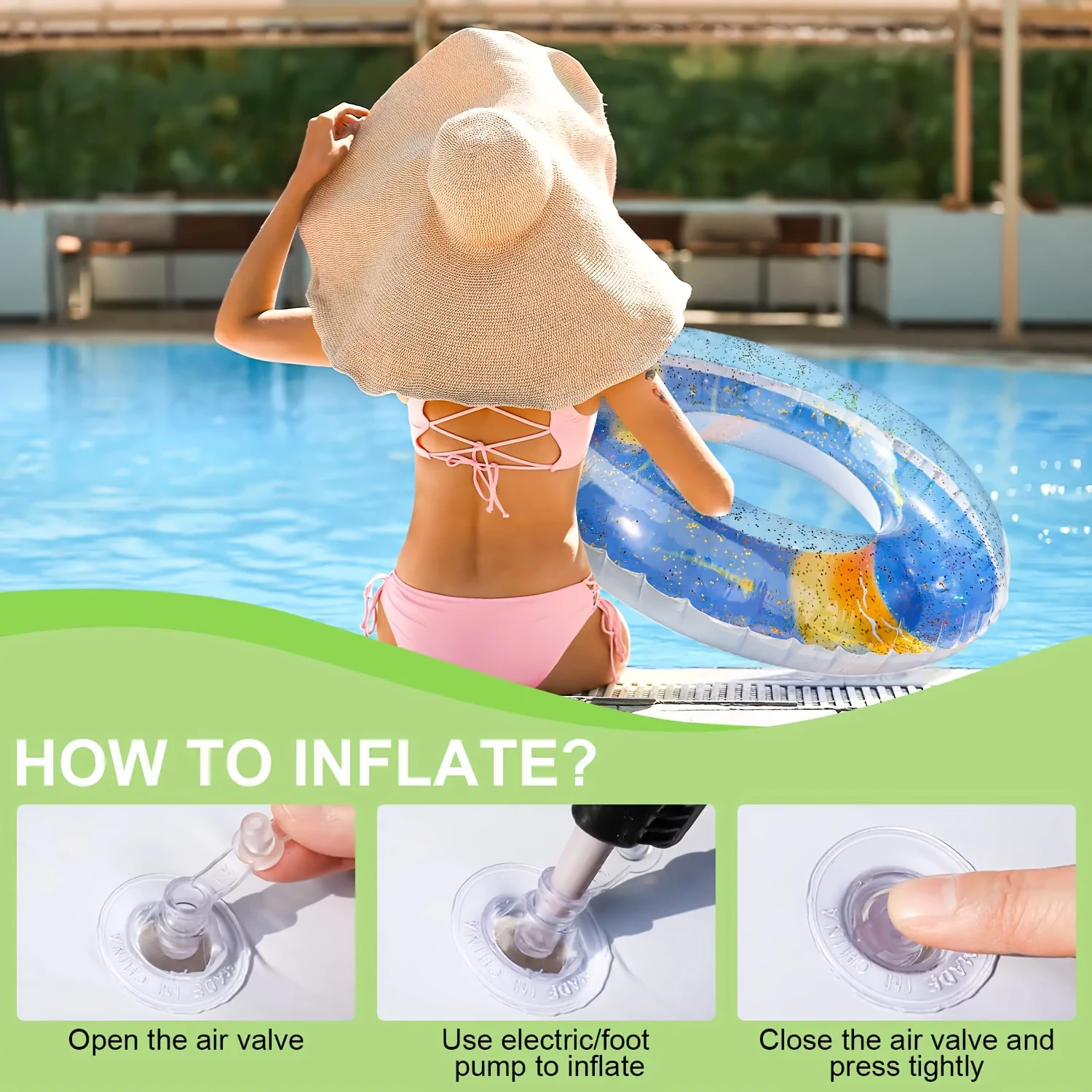 Anel de natação inflável premium "Wave Rider" para adultos – PVC durável, perfeito para piscina e esportes aquáticos