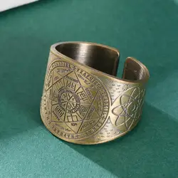 Lilith Symbol The Secrets of King Seal of The 7 Archangels Six Pointed Star Protection Ring Metatron Cube Solomon Amulet Jewelry