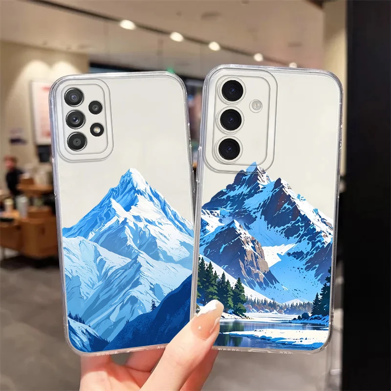 เคสโทรศัพท์น่ารักลายหิมะฤดูหนาว สุขสันต์วันคริสต์มาส สวยงาม นุ่ม สำหรับ Samsung Galaxy Note 20 Ultra 10 S24 S21 S23 Ultra S20 Plus