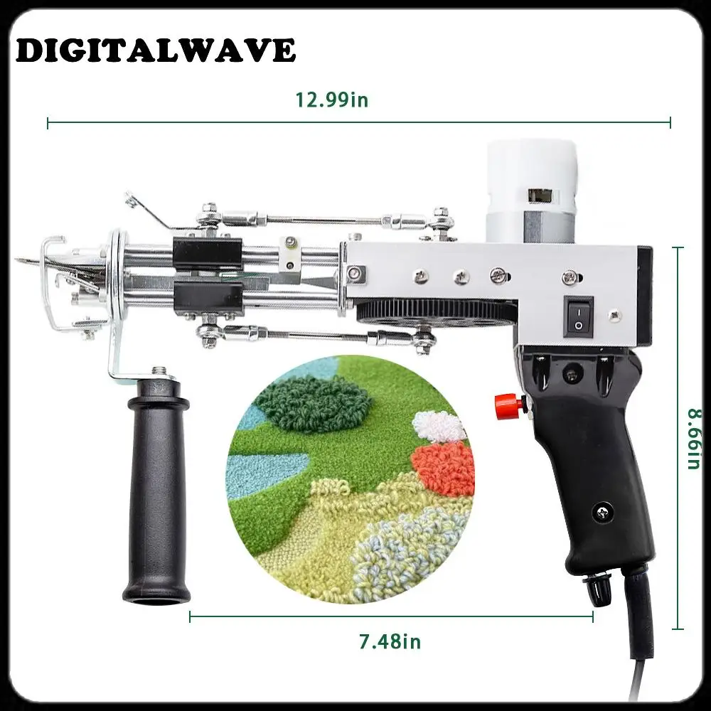 Electric Carpet Tufting Gun Hand Gun Carpet Weaving Flocking Machines Loop Pile Cut Pile