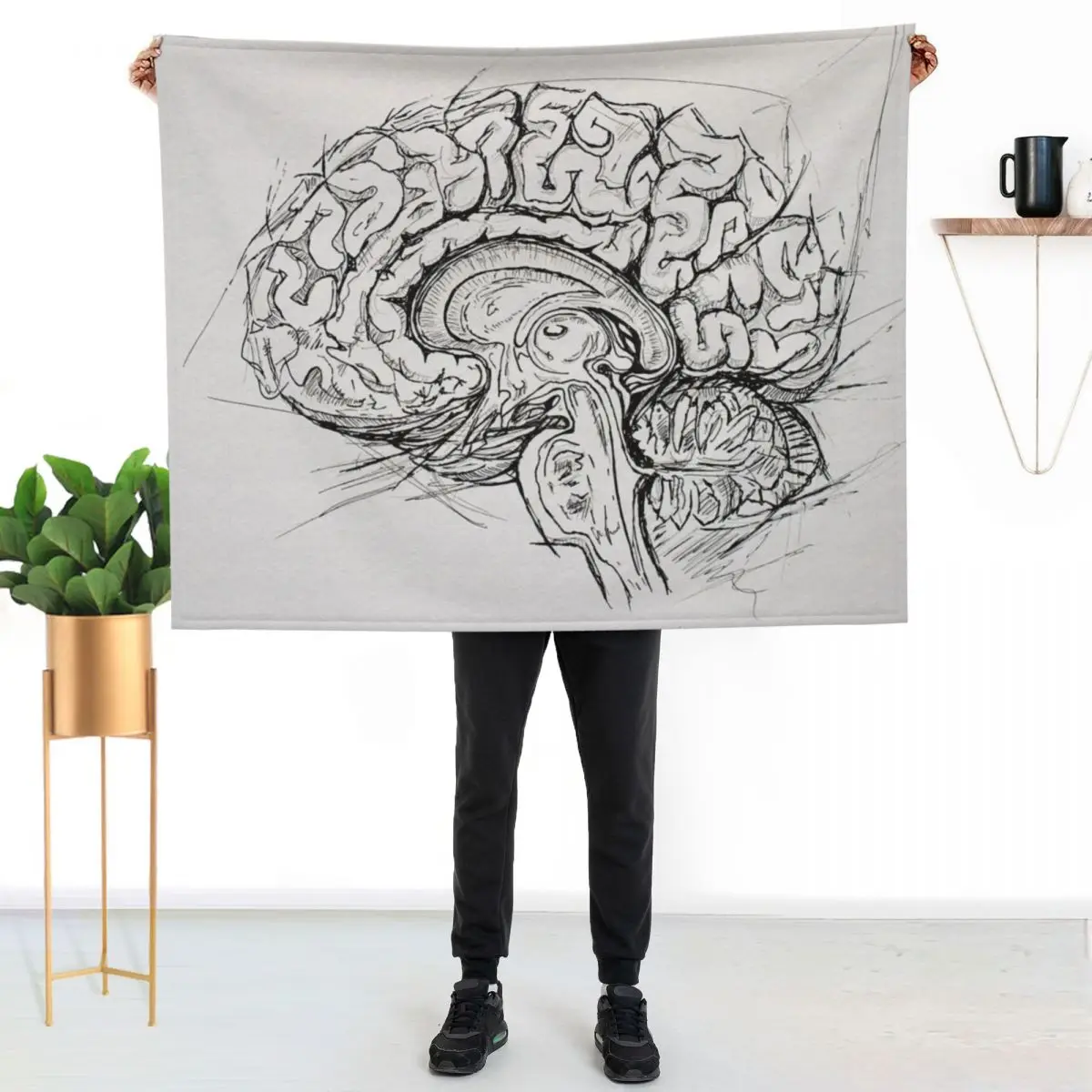 Brain Throw Blanket Luxury Designer Soft Plaid warm winter Summer Hair Blankets For Sofas Blankets
