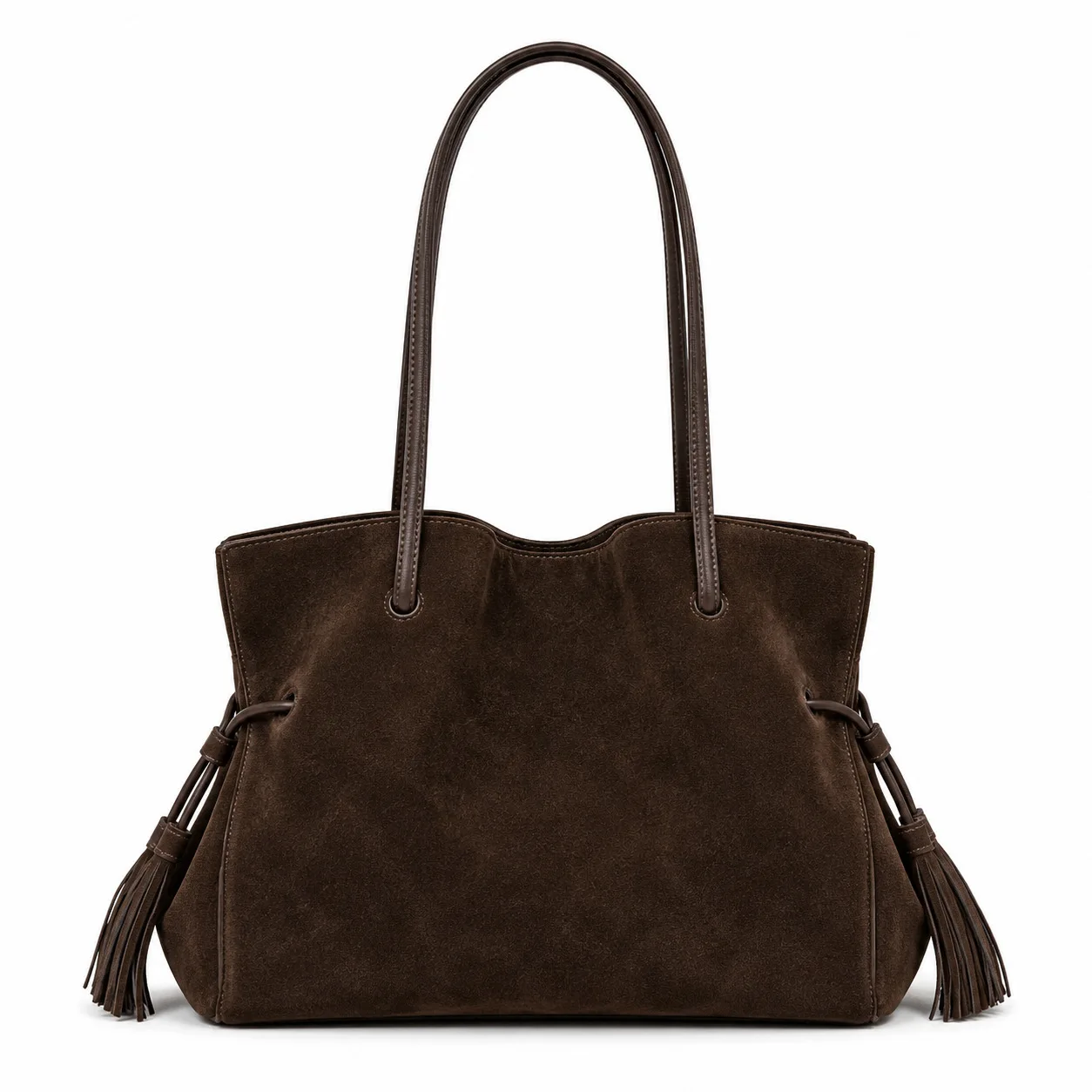 Genuine Suede Leather Oversized Tote Bag Tassel Single 5 Genuine Suede Leather Oversized Tote Bag Tassel Single