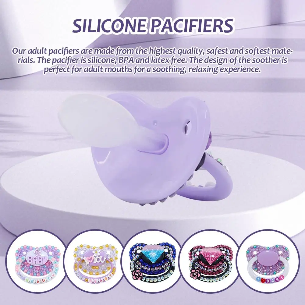 Adult Play Mouth Soft Comfortable Pacifier Party Funny Stickers Diamond Baby Soothing Emotion Big Pacifier