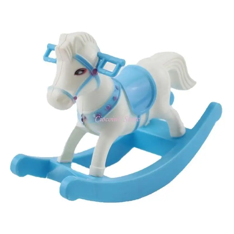 Y1ub Early Educational Small Mini Rocking Horse Toy Creatative Modelos Aprendizagem Presente aniversário para 1 2 3 4