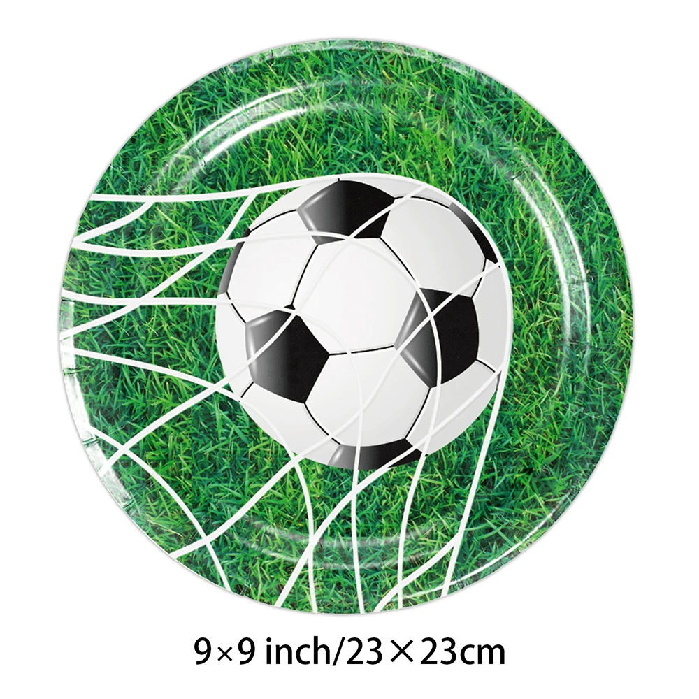 10/30/50 Stück Fußball-Geburtstagsparty-Zubehör Fußball-Papierschalen, -Becher, -Teller Fußball-Themen-Tischgeschirr Kinder-Sportparty-Dekoration – Detail 7