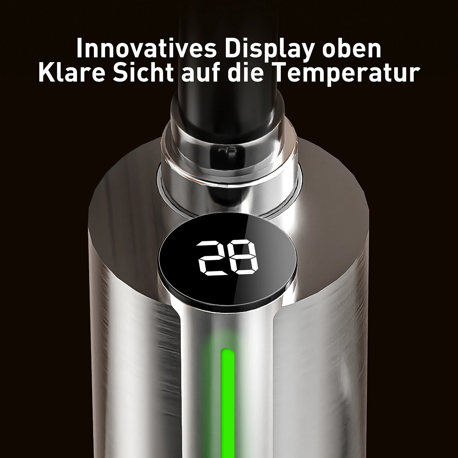 صنبور Lovelink من الفولاذ المقاوم للصدأ مع سخان مياه فوري مع 360 درجة °   خرطوم مرن وعرض درجة الحرارة LED التكيف بالألوان (فضي)