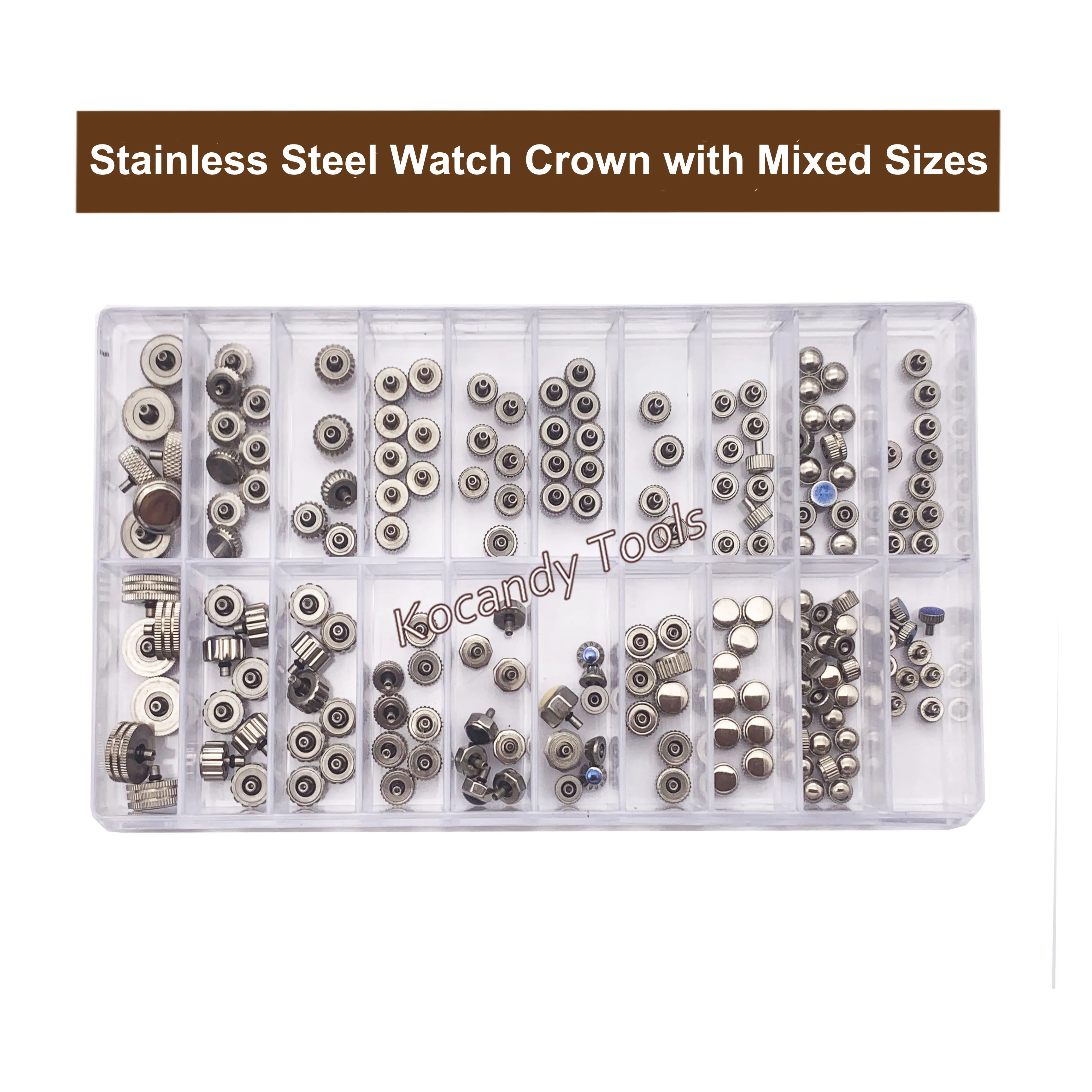 Stainless Steel Watch Crown Waterproof for Watch Repair and Replacement With Mixed Sizes