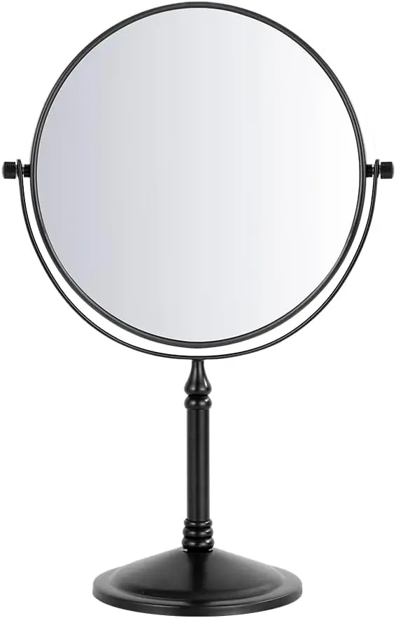 

10x Magnification Vanity Mirror, Two-Sided Swivel Tabletop Makeup Mirror in Matte Black