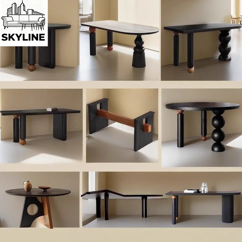 Solid Wood Table Legs Irregular Shape Base For Live Edge Slab Dining Table Kitchen Island Desk Support