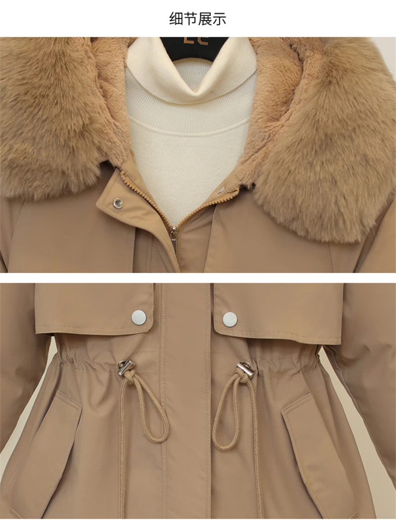 Winter Coat New Women's Thick Cotton Jacket Women's Medium Long Korean Version Fur Collar Coat Female Warm Parka Overcoat
