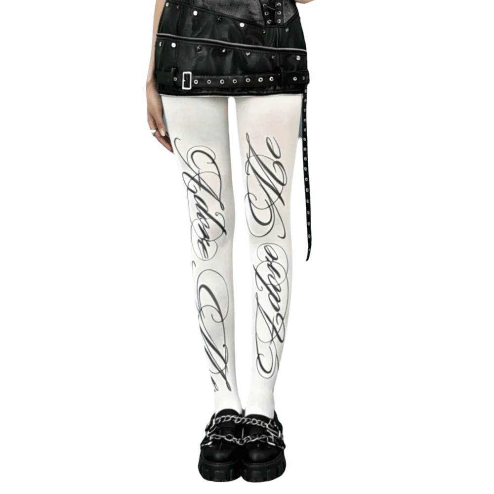 Y2K Velvet Pantyhose Medium Thickness Plus size Women Printed Tights All Seasons Polyamide Fabric Footed Tights Daily Matching