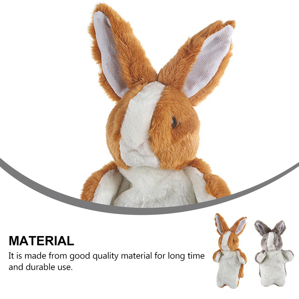 2 Pcs Plush Rabbit Hand Puppet Puppets Kid Toy Animals Educational Plaything