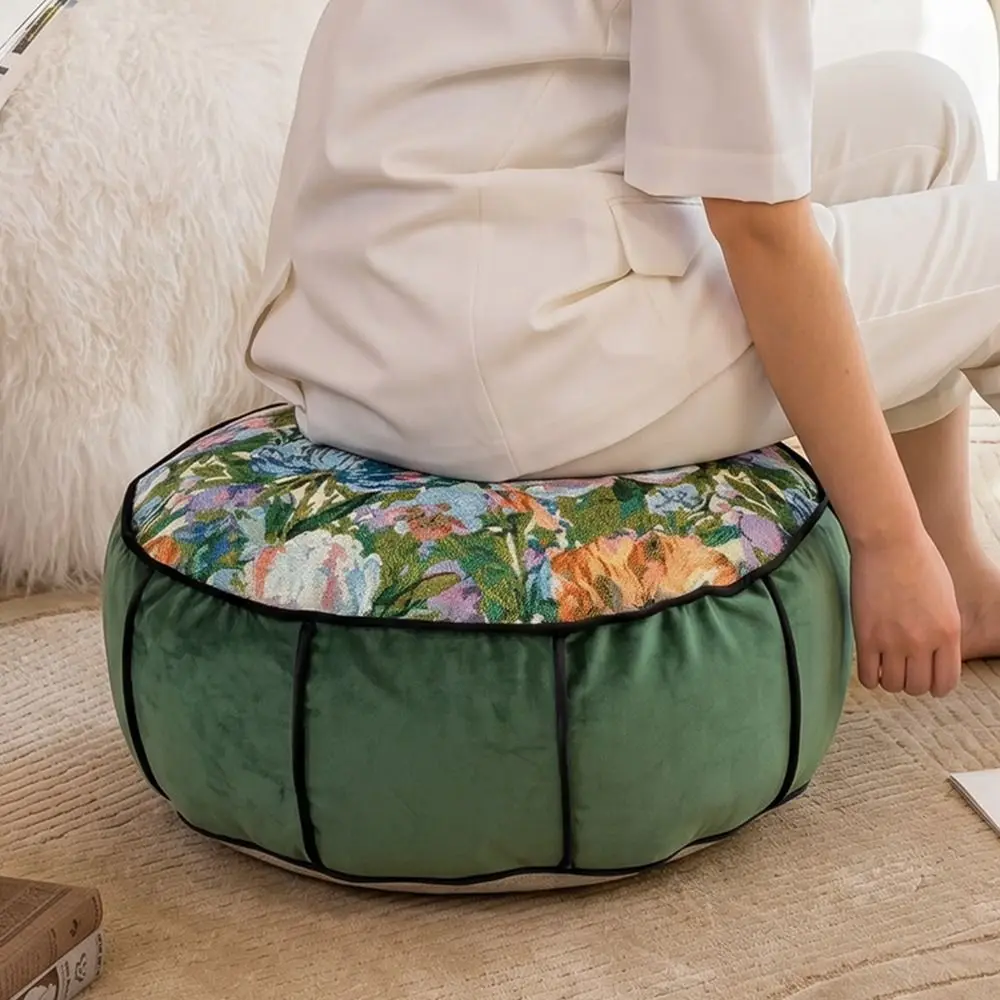 Jacquard Fabric Lazy Cushion Warm and Cozy Home Washable Floor Cushion Non-slip Bottom 10 Colors Available Floor Seat Pad