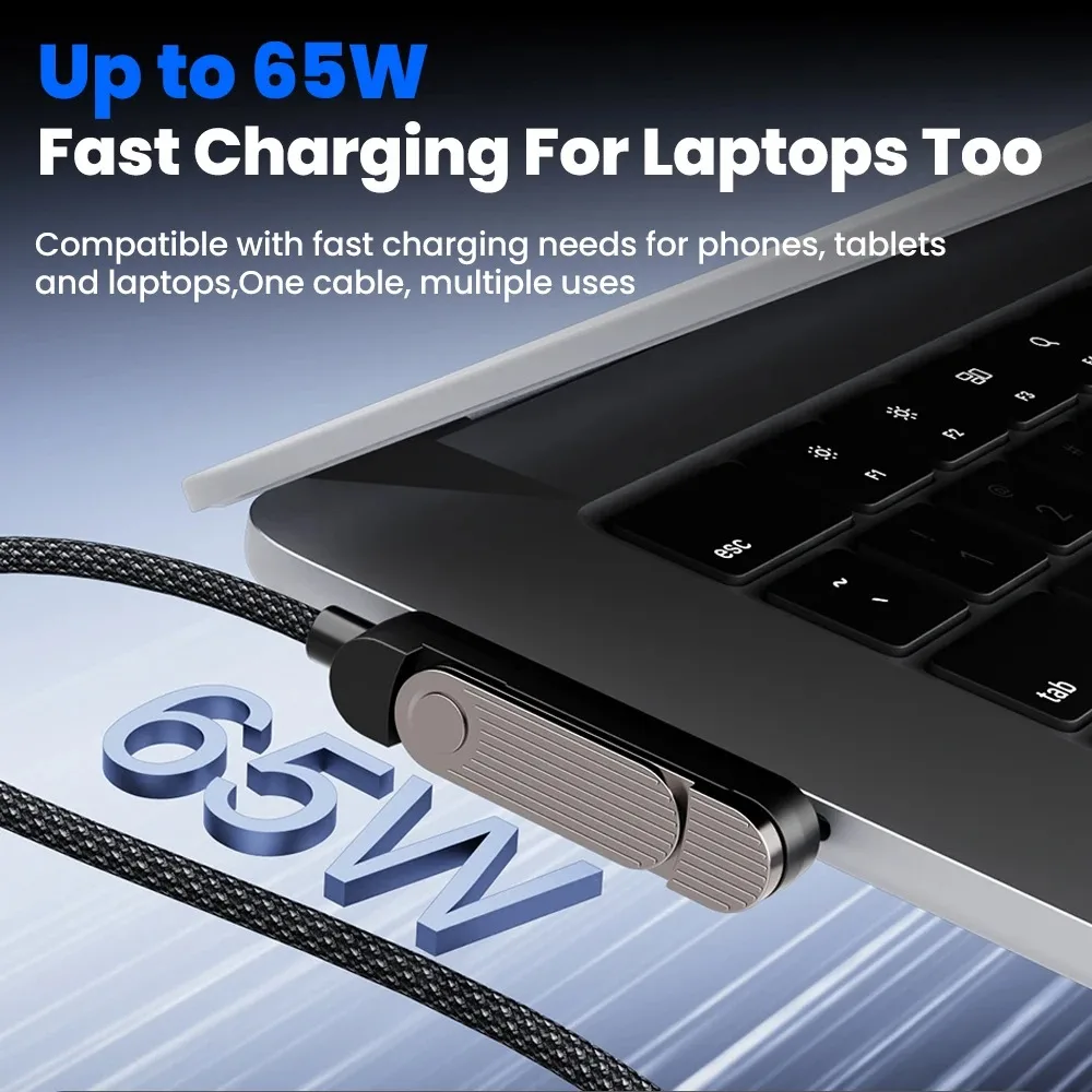2 in 1 USB A Type C Cable 240W Fast Charging Cable with Foldable Stand Mobile Phone Holder Quick Charge Wire for Android iPhone