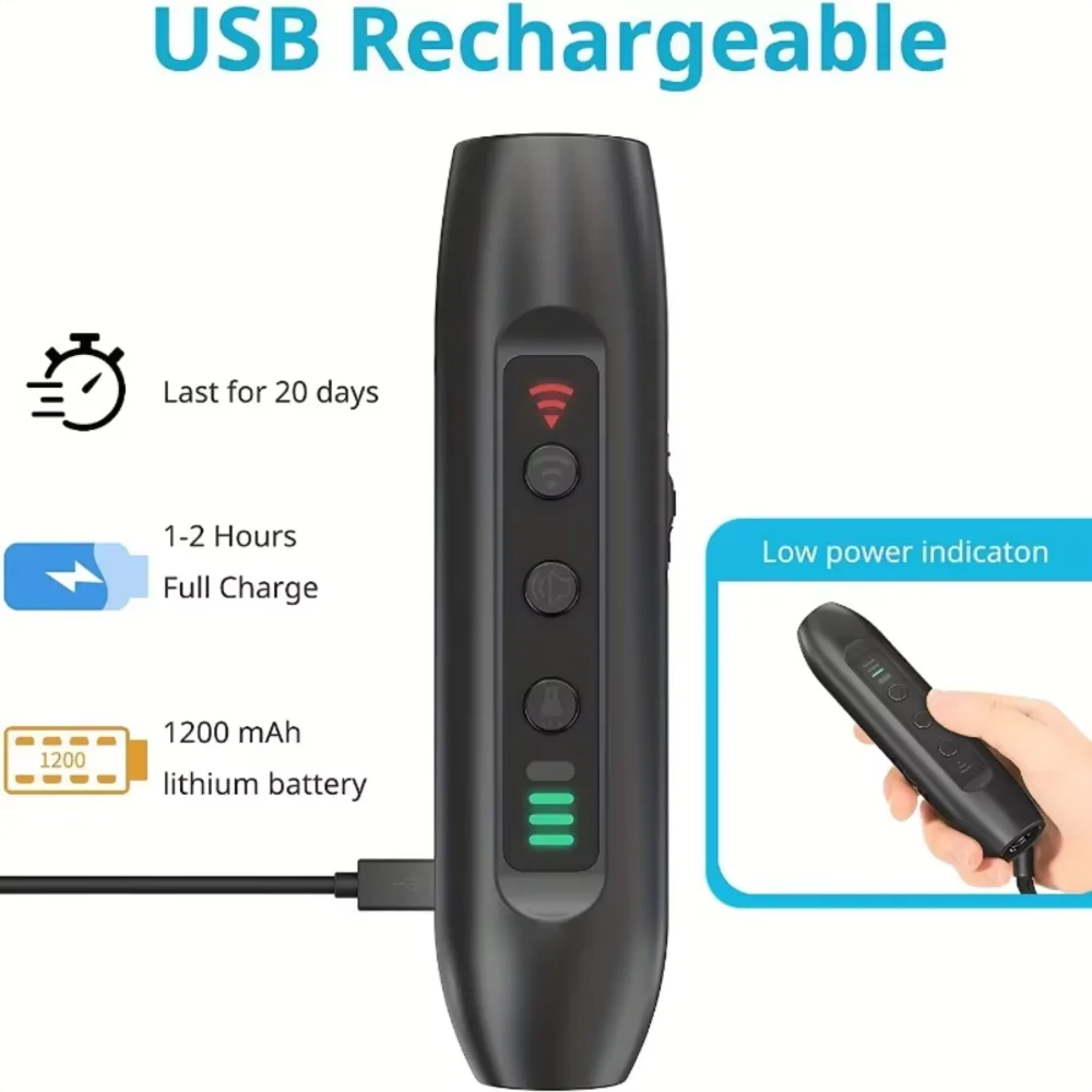 Ultrasonic Bark Stopper Dog Intelligent Repeller USB Pet Trainer Anti-Dog Barking Automatic Training