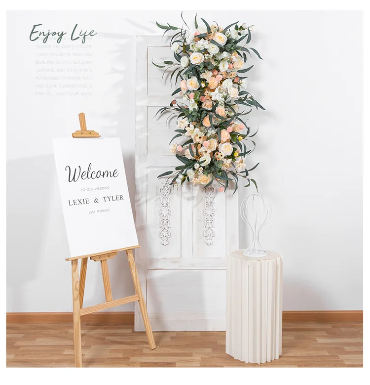 50-200CM Großhandel Künstliche Seidenblumenreihe für Hochzeits-Hintergrund, Bogen, Bühne, Hängende Blumenläufer, Kommerzielle Schaufenster-Dekoration – Detail 6
