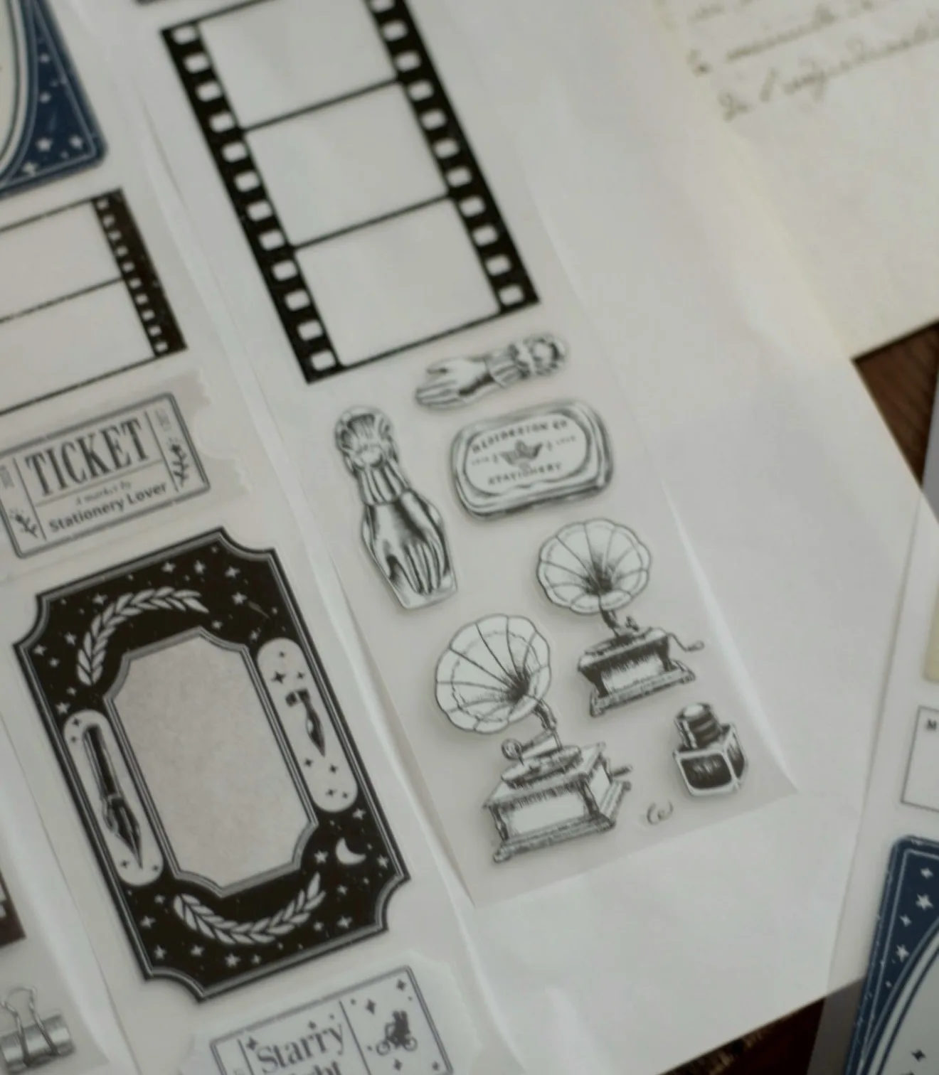 Afbeelding 6: Loidesign Vintage Starlight Cinema Washi PET-tape voor het maken van plannerkaarten, doe-het-zelf plan, decoratieve sticker