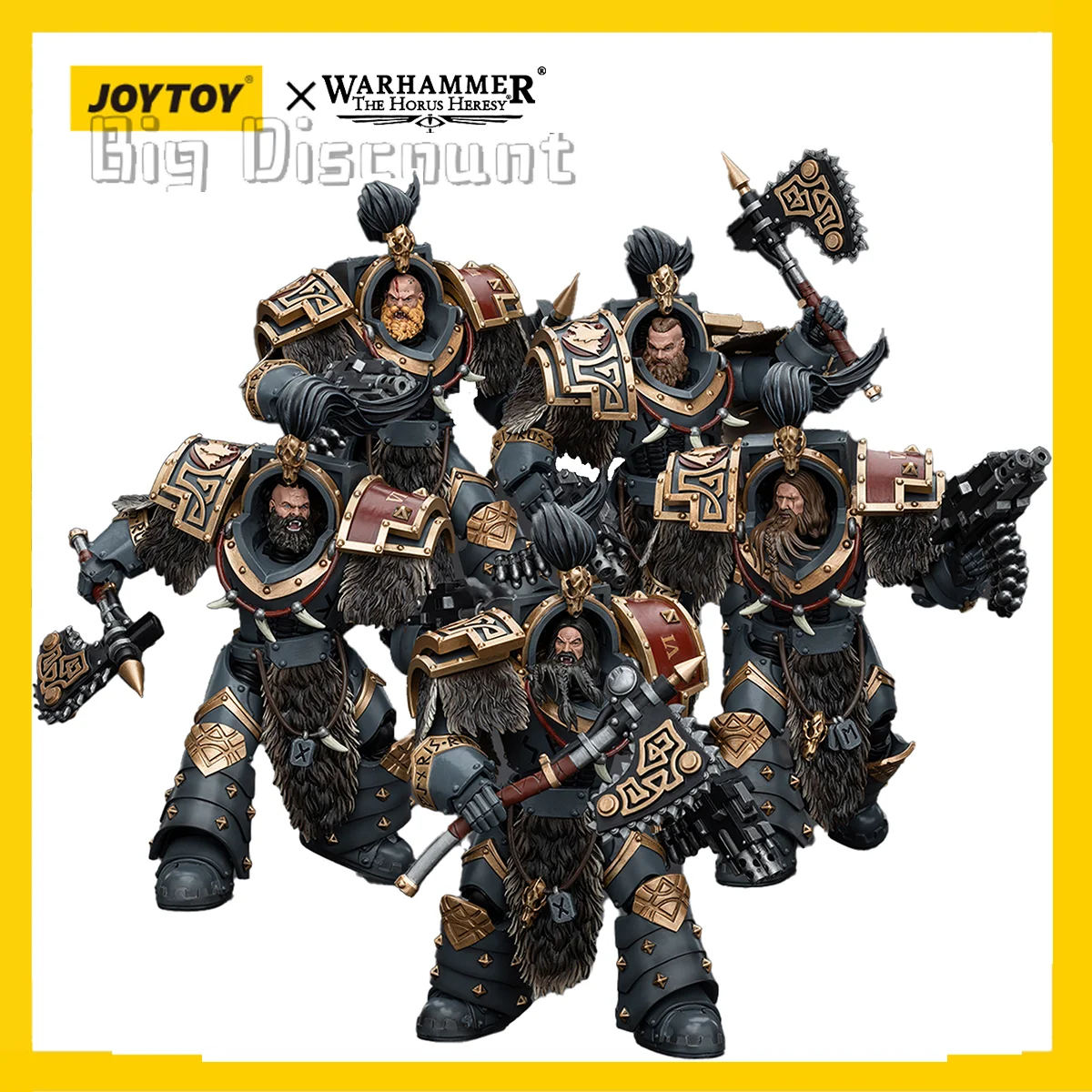 [IN STOCK]JOYTOY1/18 Warhammer The Horus Heresy Action Figure Space Wolves Varagyr Wolf Guard Squad Varagyr Terminator5PCS Model